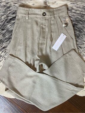 RONNY KOBO “GINEVRA” PLEATED TROUSER, SZ XS SAND NWT!